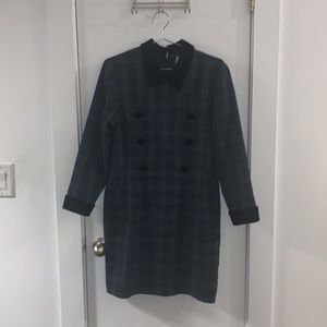 Vintage Maggy London Plaid Dress with Velvet Collar
